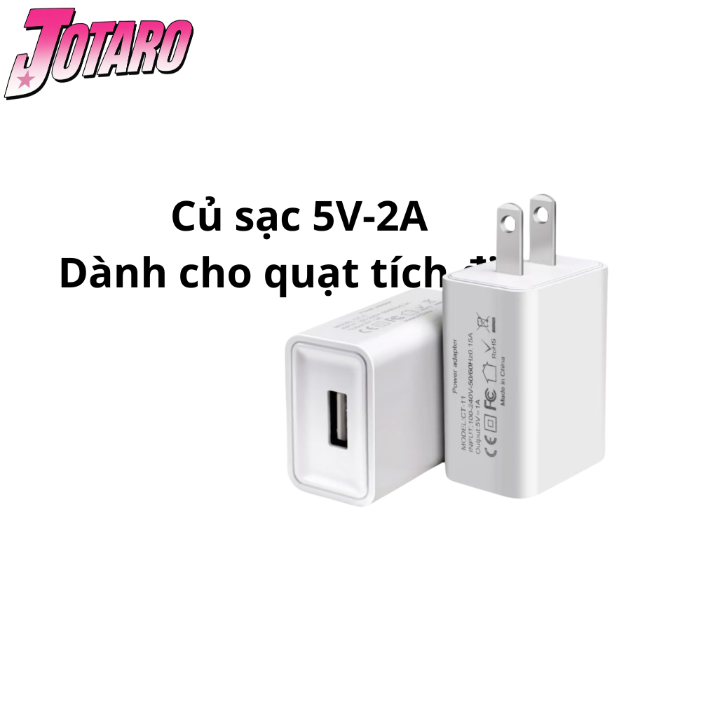 Củ sạc 5V-2A dành cho quạt tích điện