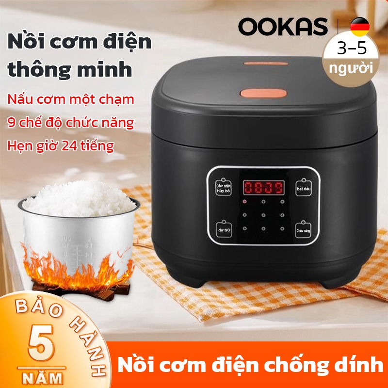 OOKAS Nồi cơm điện đa năng gia dụng 5L dung tích lớn 220V Tích Chảo Chống Dính