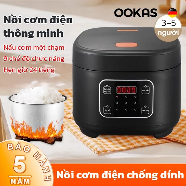 OOKAS Nồi cơm điện đa năng gia dụng 5L dung tích lớn 220V Tích Chảo Chống Dính