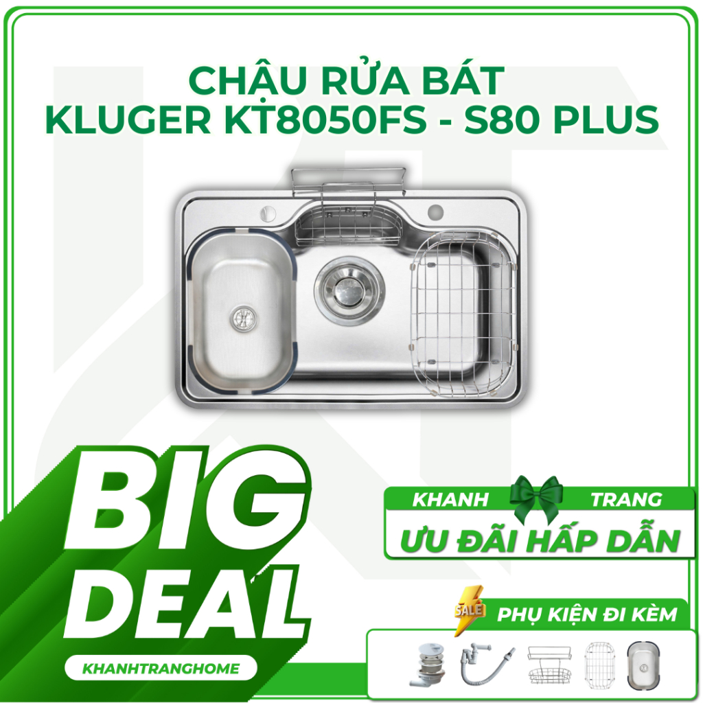 Chậu rửa bát KLUGER KT8050FS - S80 PLUS một hố kiểu Nhật - Khánh Trang Home 2