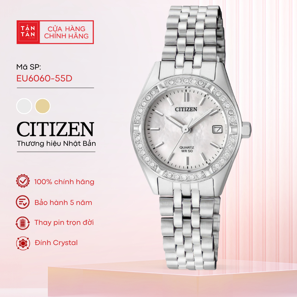 Đồng Hồ Nữ Citizen  EU6060-55D Quartz 26mm - Đồng Hồ Tân Tân