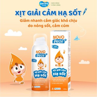 Xịt giải cảm hạ sốt Drops Family Novopetie giảm khó chịu do cảm cúm, hỗ trợ hạ nhiệt, làm mát cơ thể sau lọ 100ml