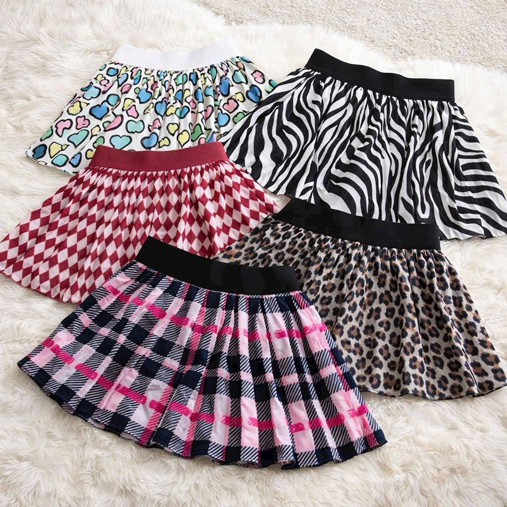 Chân váy pickleball nữ Pomo sport CV57, chân váy hoạ tiết chất von tập pickleball, tennis, aerobic