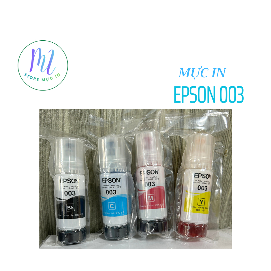 Mực in màu Epson 003 Epson L5190/ L3510/ L3110/ L1110/ L3250/ L3270, 65Ml