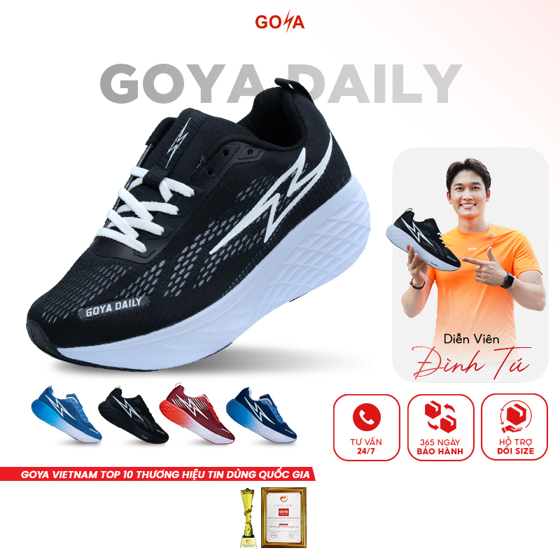 Giày Thể Thao Chạy Bộ Nam Nữ GOYA DAILY PLUS Năm 2026 - Êm Ái, Thoáng Khí, Hạn Chế Trơn Trượt