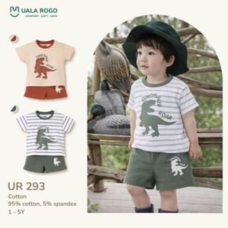 Bộ quần áo cộc tay cho bé Ualarogo 1-5 tuổi vải Cotton co giãn thấm hút thoáng mát UR 293