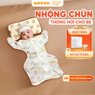 Nhộng chũn thông hơi mở tay Emoon chất liệu tơ tằm kháng khuẩn, thoáng khí, co giãn có khóa 2 chiều tiện lợi