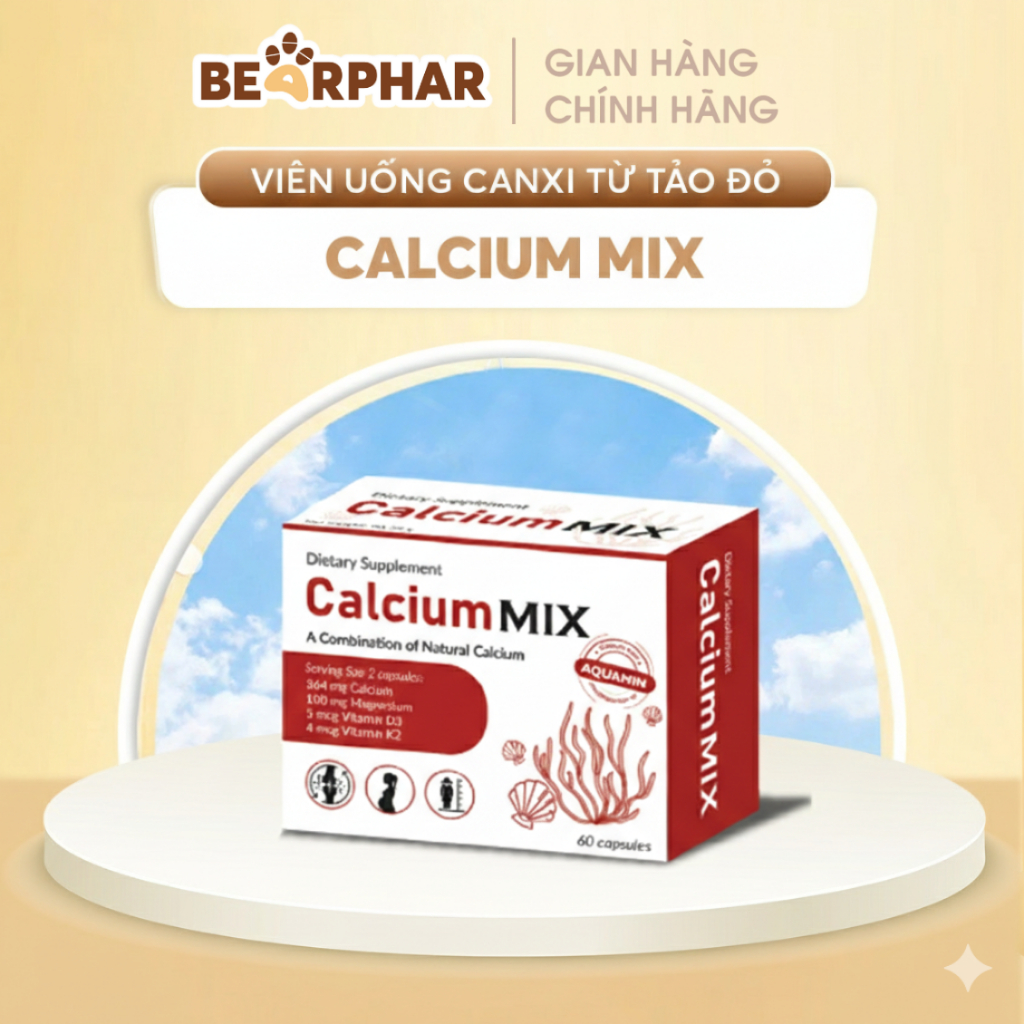 Viên uống Canxi hữu cơ Calcium Mix - Bổ sung Canxi hữu cơ cho Bà bầu & Mẹ sau sinh, Người lớn tuổi