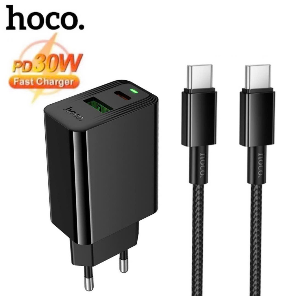 Bộ sạc nhanh PD30W Hoco dành cho phone 15 16... củ sạc nhanh 30w 2 đầu ra