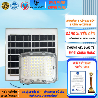 Đèn Năng Lượng Mặt Trời 1000W Mắt Ngọc Chống Chói Mayor Wolf Chính Hãng Remote Chống Nước IP66 Sân Vườn Bảo Hành 3 Năm