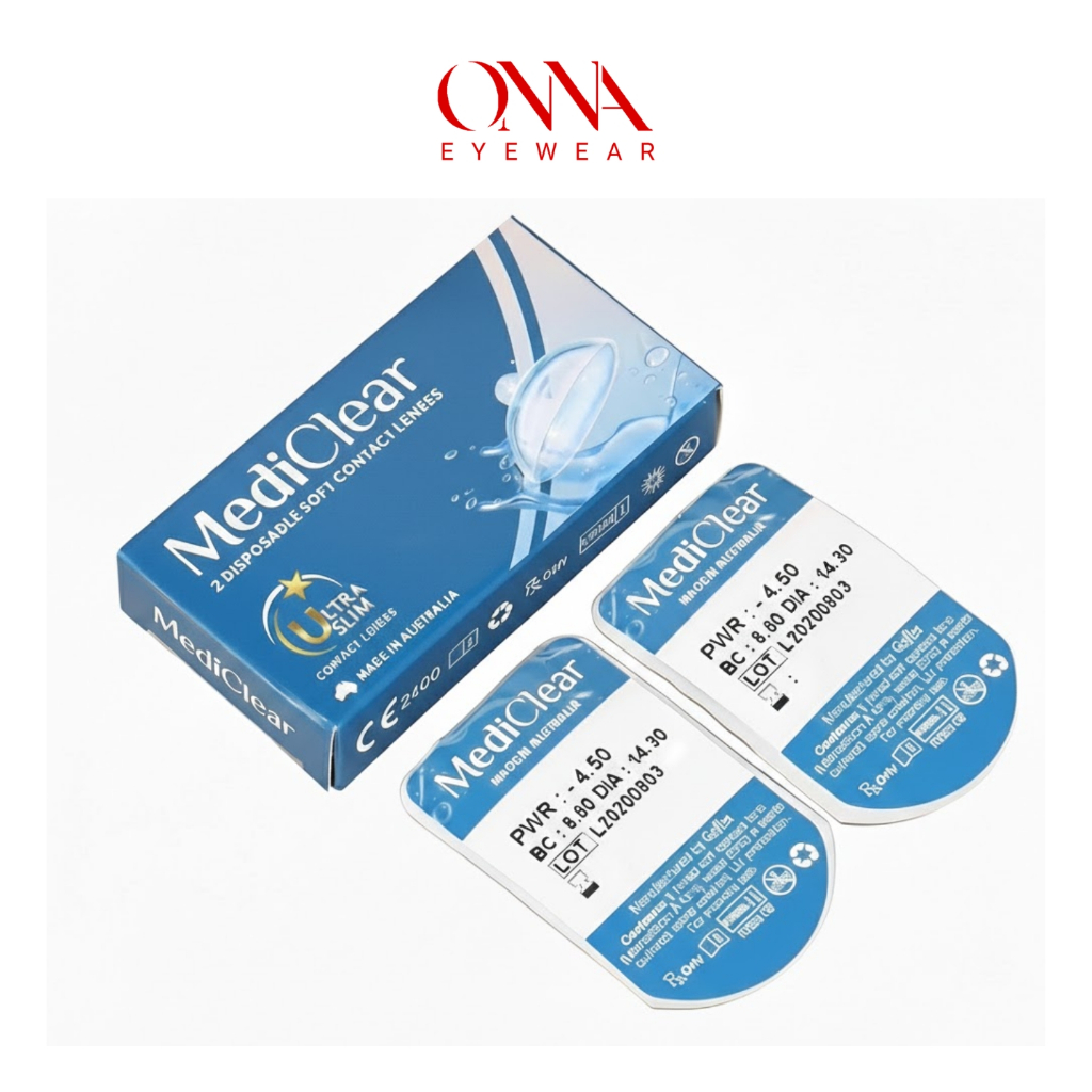 MediClear Kính Áp Tròng Không Màu Trong Suốt  3 Tháng Úc Chính Hãng, Date Tháng 12/2030 Mới Nhất ( 1