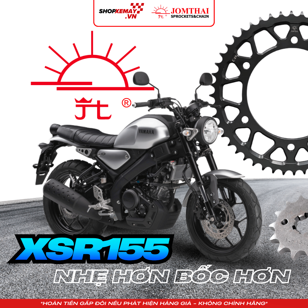 [HÀNG MỚI VỀ] Nhông Sên Dĩa Mặt Trời Jomthai Asahi Cho Xe YAMAHA XSR155 - 428 | Tem Chính Hãng | SHO