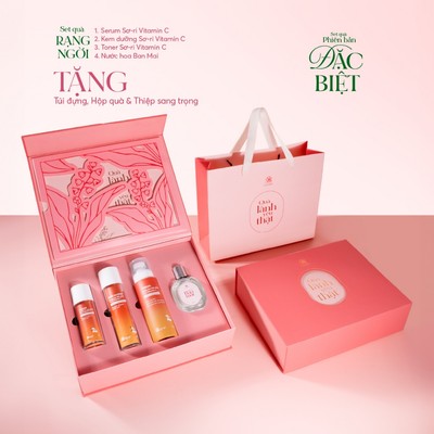 Hộp Quà Cao Cấp Phiên Bản Đặc Biệt Rạng Ngời Cỏ Mềm- Set Quà Tặng 8/3 Dưỡng Sáng Da Mờ Nám Cho Mẹ, Vợ, Cô Giáo Ý Nghĩa