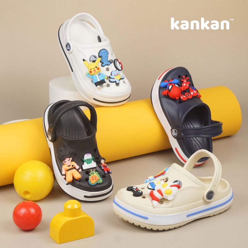 Dép Sục Cho Bé Trai KanKanStore Giày Sục Trẻ Em Siêu Nhân Người Nhện Minecraft 3 4 5 6 7 8 9 10 Tuổi KA028