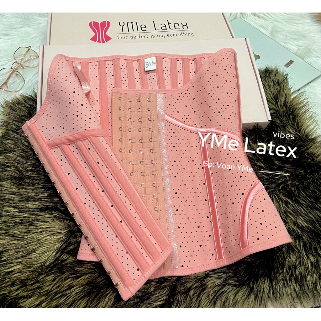 (Kèm ÁO LINER + THANH NỐI) ĐAI Latex BIẾN NHỆT YMe siêu siết, giảm eo sâu, ôm mỡ bụng dưới, che toàn