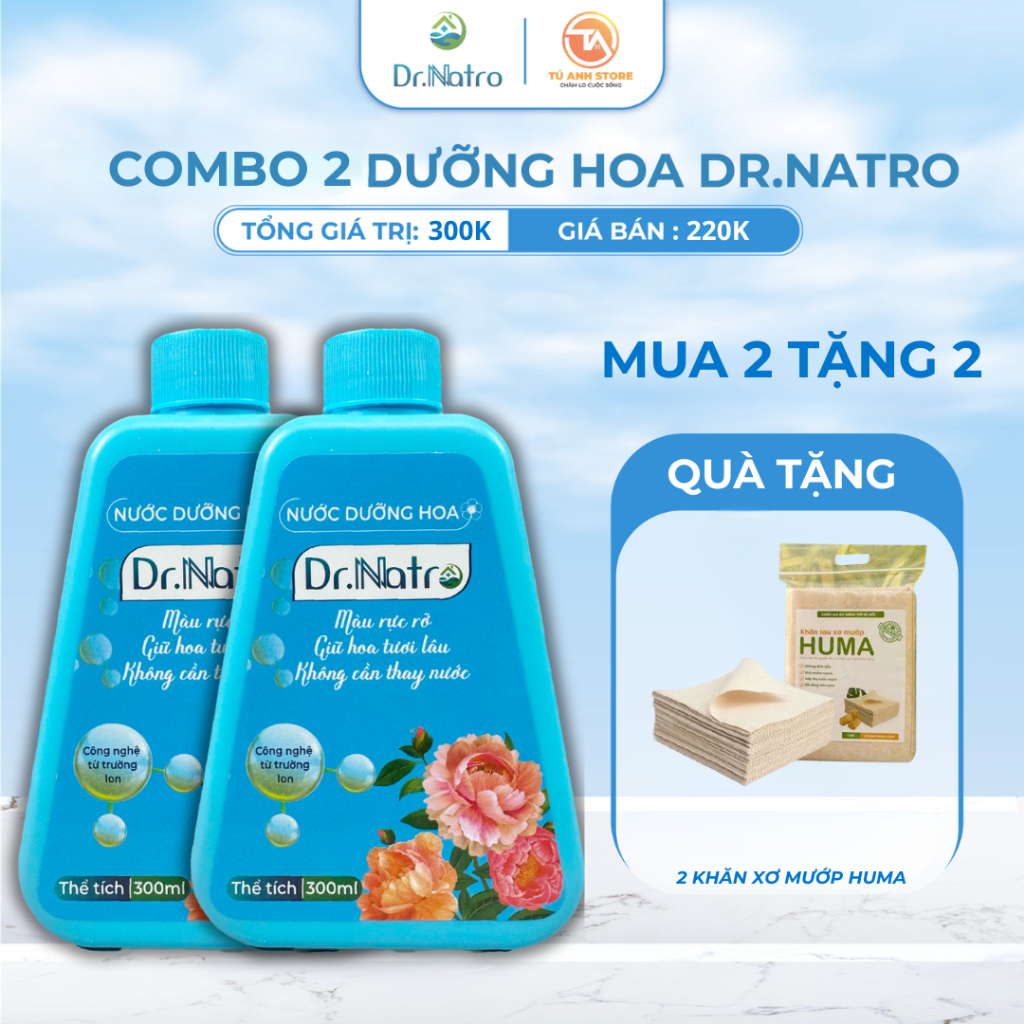 Combo nước dưỡng hoa Dr Natro giúp hoa tươi lâu không bị thối gốc - Tuanhstore90
