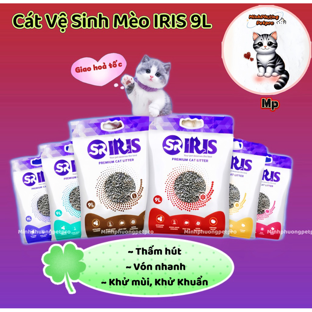 [ Tải 6 Bao ] Cát vệ sinh cho mèo Iris than hoạt tính , cát vệ sinh cho mèo Iris giá rẻ