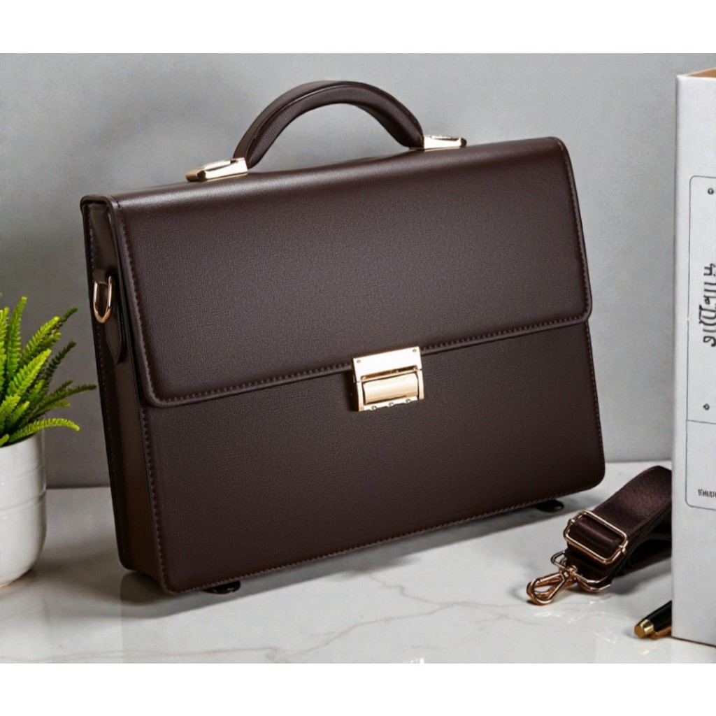 Cặp da nam công sở văn phòng giám độc đựng máy tính laptop giấy tờ A4 khóa số bảo mật da PU chống nước trầy xước Mã 6607