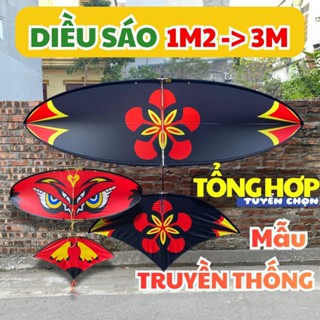 Diều sáo Vivu 1m2 -> 3m mẫu TRUYỀN THỐNG – áo in nhiệt – khung cacbon lắp ghép