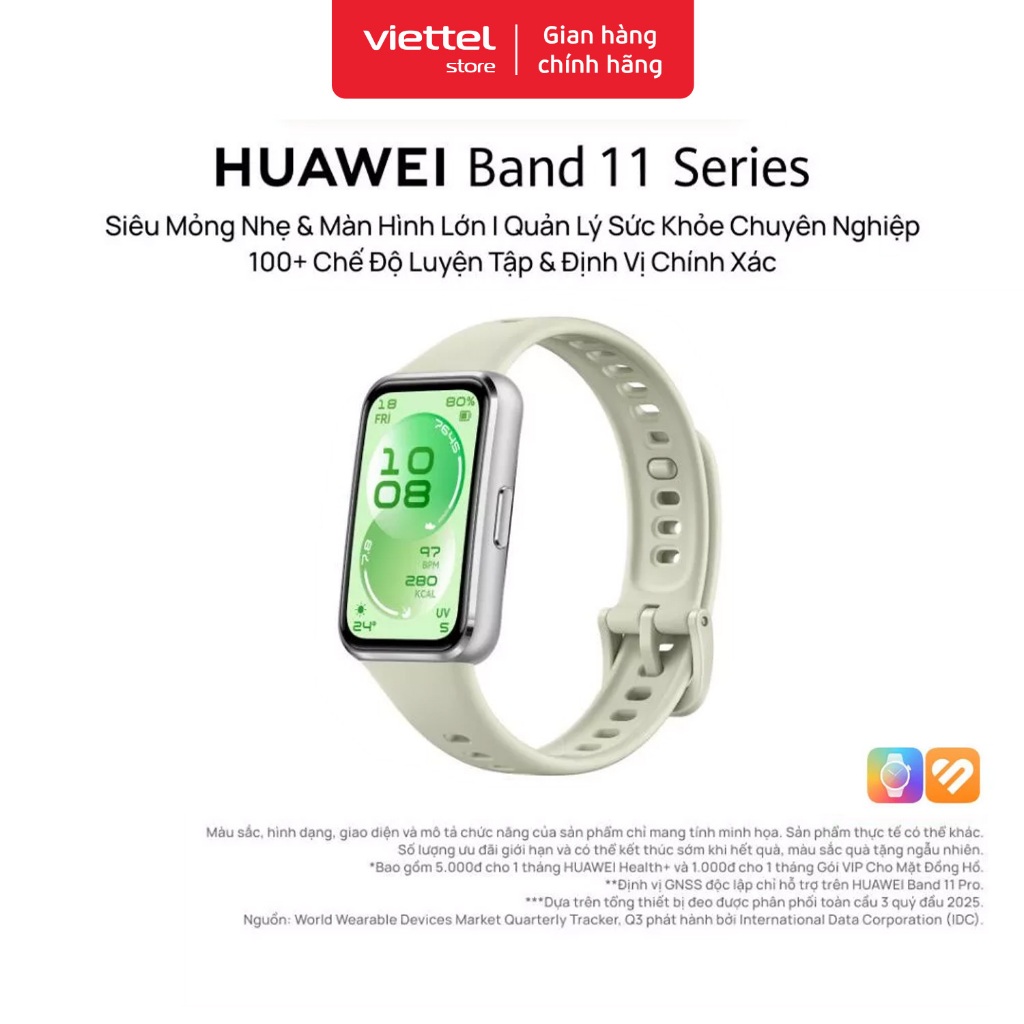Vòng Đeo Tay Thông Minh HUAWEI Band 11 | Mỏng Nhẹ, Màn Hình Lớn | Quản Lý Sức Khỏe Nâng Cao | 100+ Chế Độ Luyện Tập | BigBuy360 - bigbuy360.vn