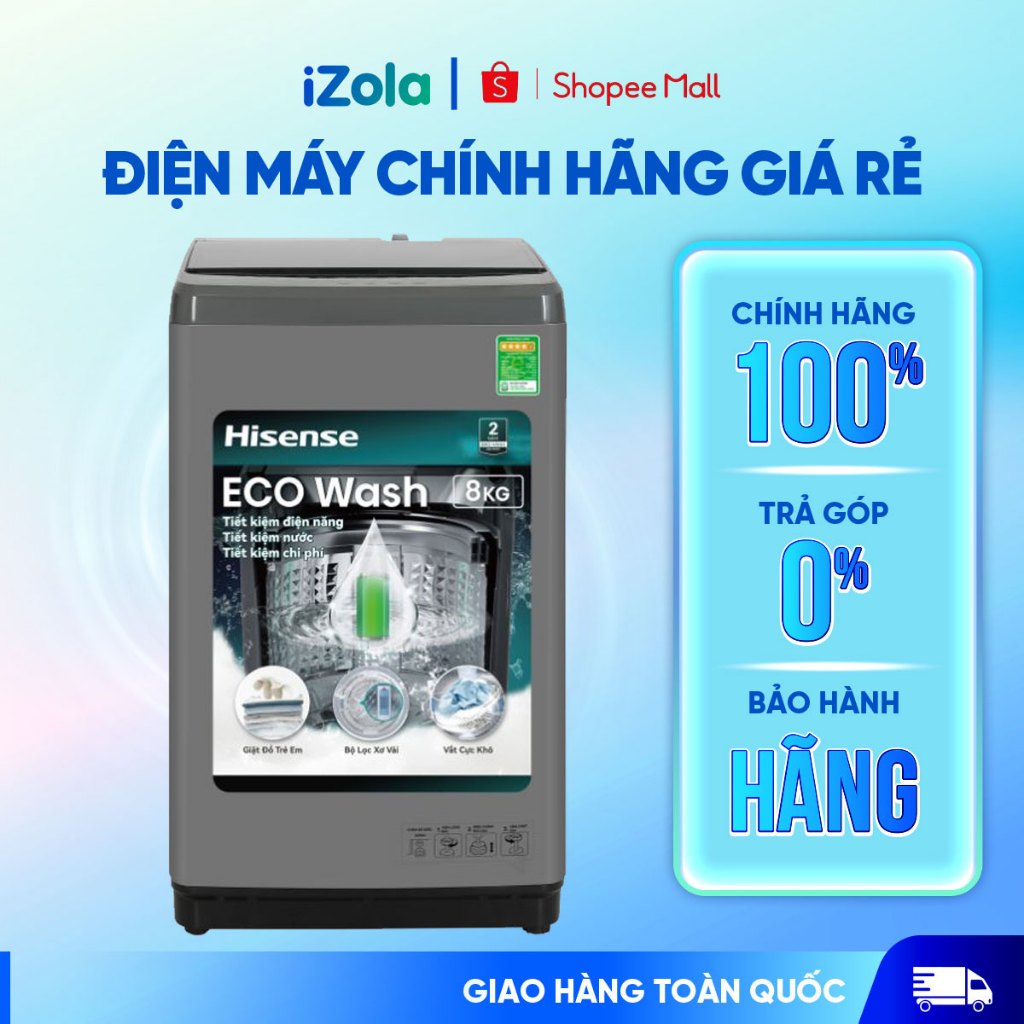 WTZQ8012UT - Máy giặt Hisense 8 kg WTZQ8012UT - Hàng chính hãng