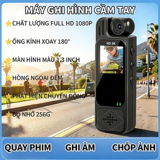 Máy quay Vlog bỏ túi mini – Quay 4K/1080P@60fps, ống kính siêu rộng 180°, lý tưởng cho quay hành động & du lịch