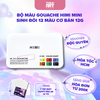 [HỎA TỐC HCM] Bộ màu Gouache Sinh đôi Mini 12 màu 12g