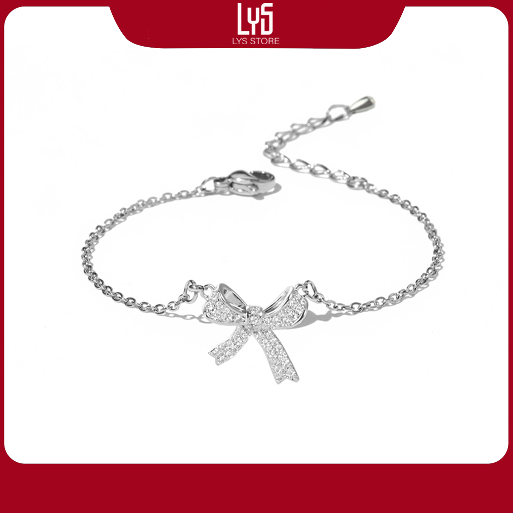 Vòng tay bạc nữ Lys Bow Silver Bracelet 2030SV - Bạc cao cấp S925 Fullbox Pan đầy đủ phụ kiện