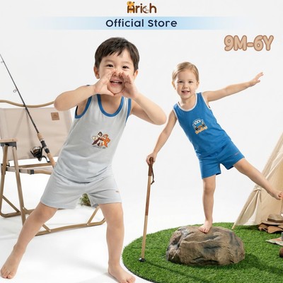 Bộ quần áo ba lỗ ZoZo thương hiệu Asbaby cho bé từ 9 tháng đến 6 tuổi