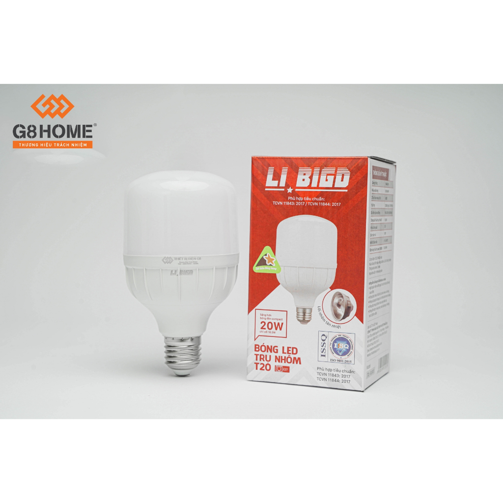 BÓNG LED TRỤ NHÔM T20/20W (LI BIGD)- ánh sáng trắng