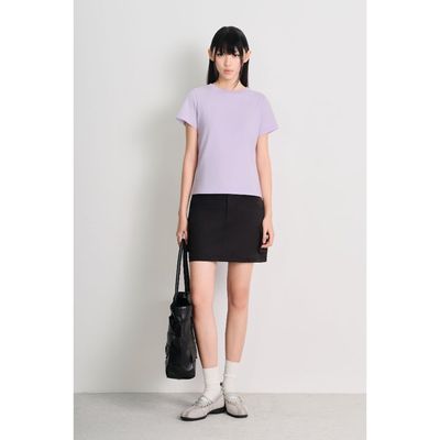 LIBÉ WORKSHOP - Chân váy khaki ngắn trên gối màu đen 7608