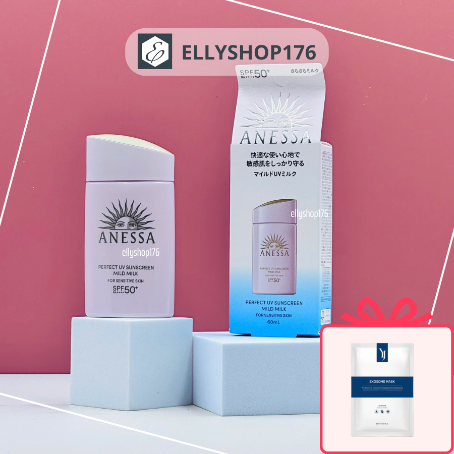 [Fullsize] Sữa Chống Nắng Anessa MILD MILK (Hồng) Perfect UV Sunscreen Cho Da Nhạy Cảm 60ml- Ellysho