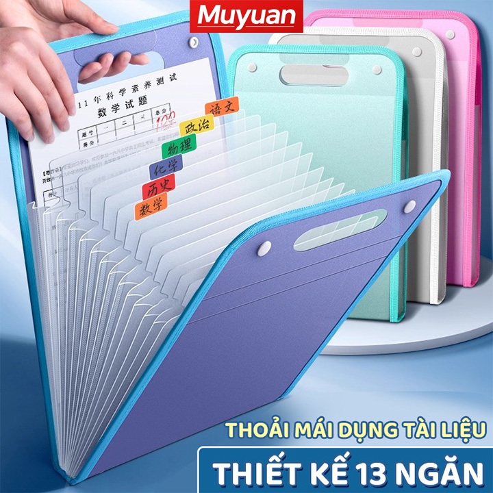 Cặp Hồ Sơ Muyuan 13 Ngăn – Túi Đựng Tài Liệu Nhiều Ngăn Thiết Kế Đơn Giản