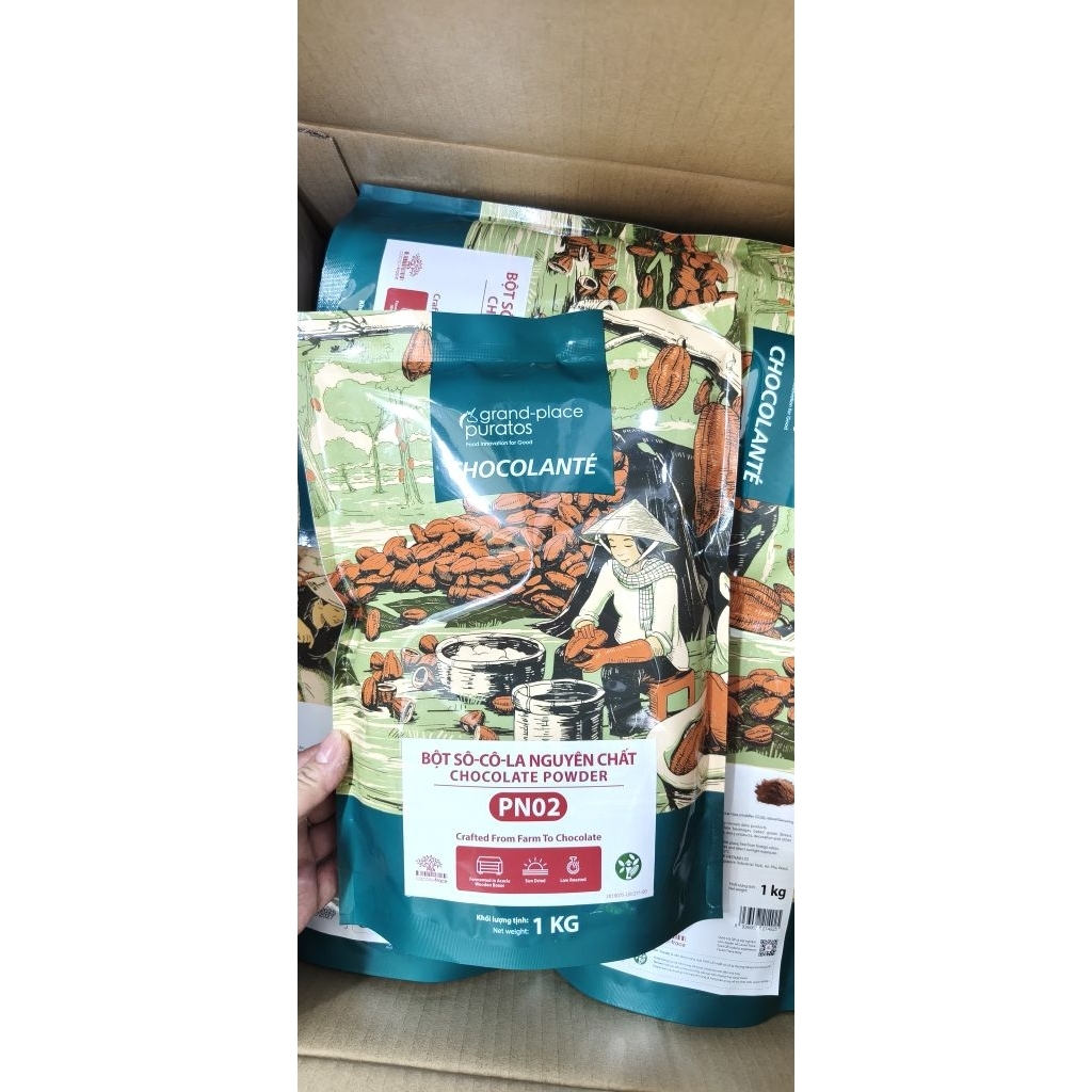 Bột chocolate (socolla) puratos không đường gói 1 kg