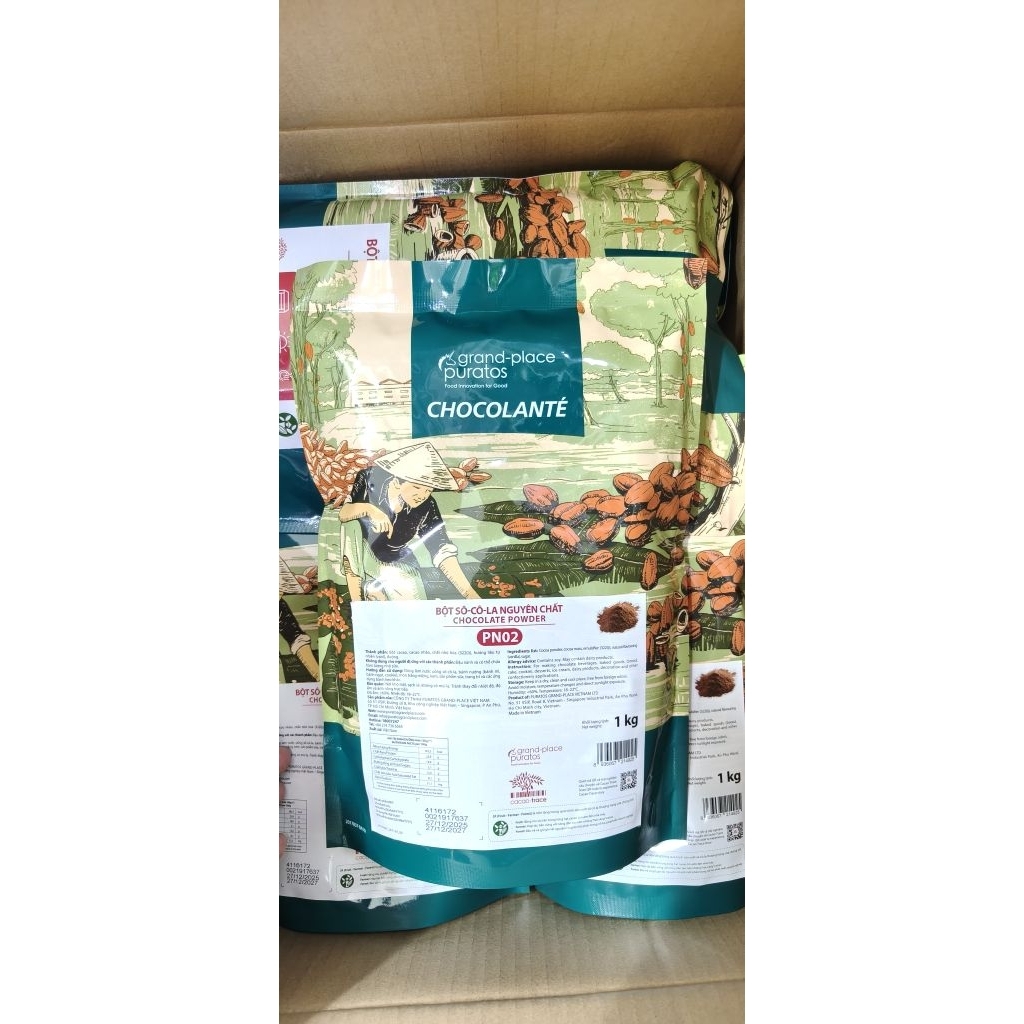 Bột socolla nguyên chất không đường puratos (chocolate )100 g .