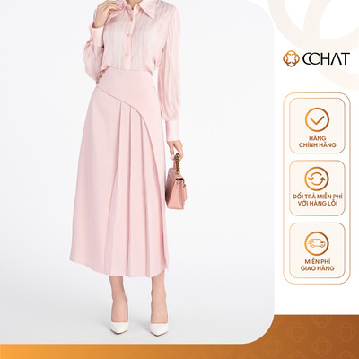 Chân Váy 𝐂𝐂𝐇𝐀𝐓 Dáng Xòe Charles Xếp Ly Chất Liệu Tuytsi Cao Cấp 25CDS9025XT