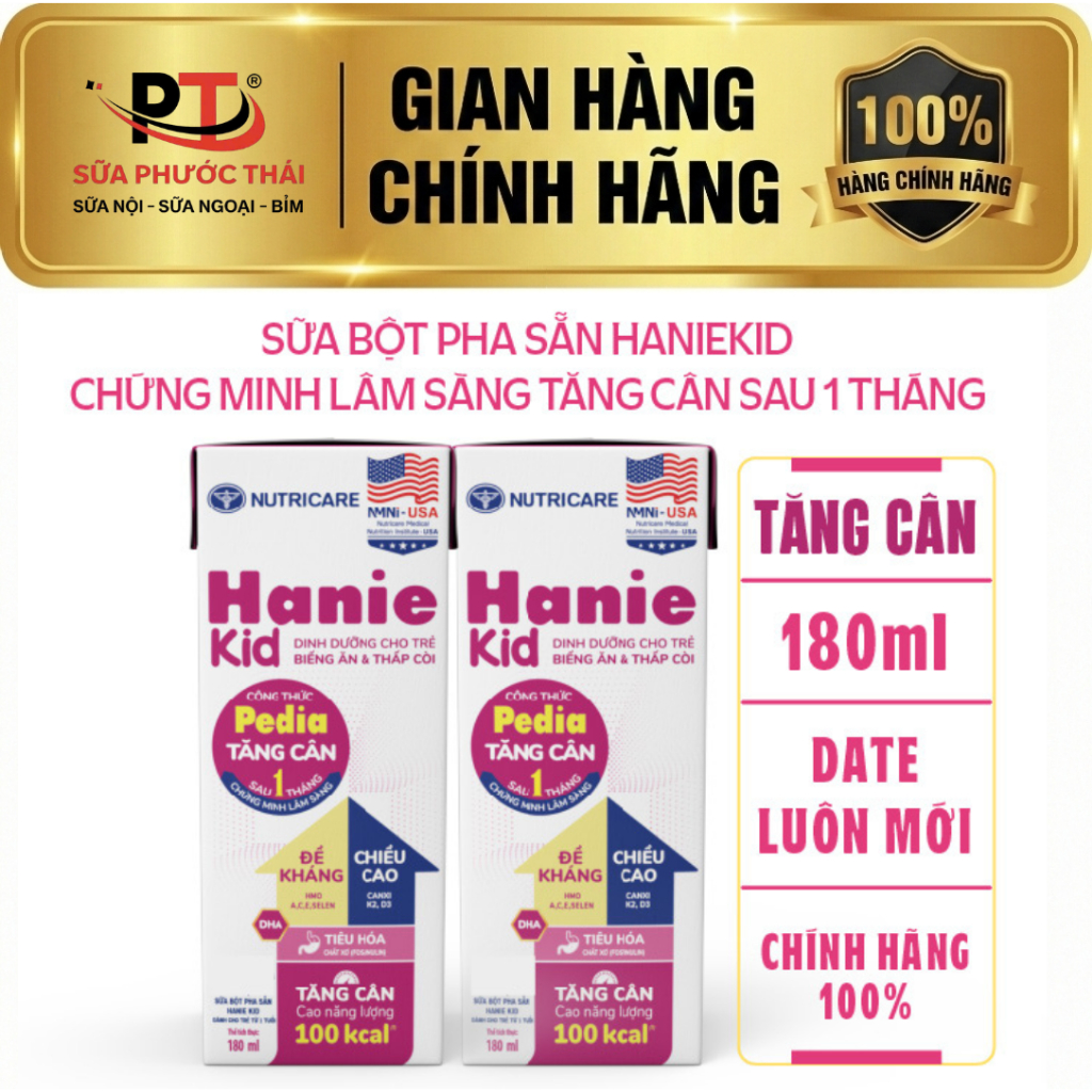 Thùng 48 hộp sữa bột pha sẵn Nutricare Hanie Kid cho trẻ biếng ăn suy dinh dưỡng