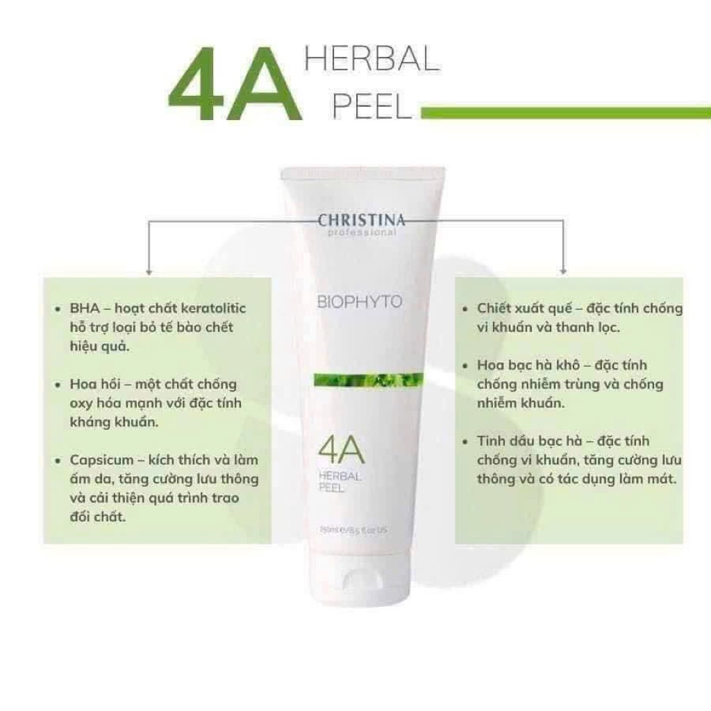 [Chính hãng] Mask tẩy da chết sạch sâu peel da loại bỏ mụn cám đầu đen Christina herbal peel 4A mask