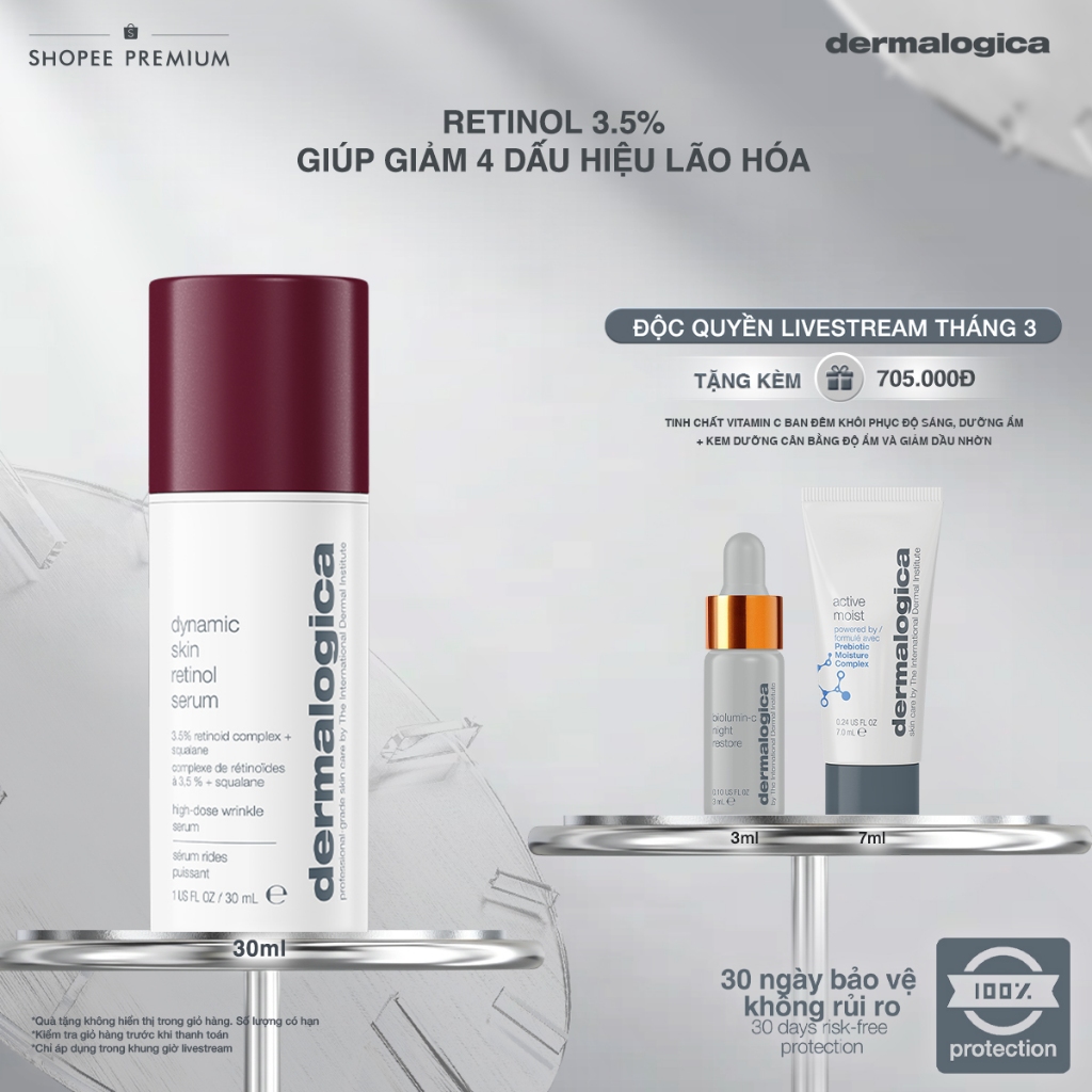 [KOL] Huyết thanh cải thiện lão hoá Retinol 3,5% Dermalogica Dynamic Skin Retinol Serum 30ml