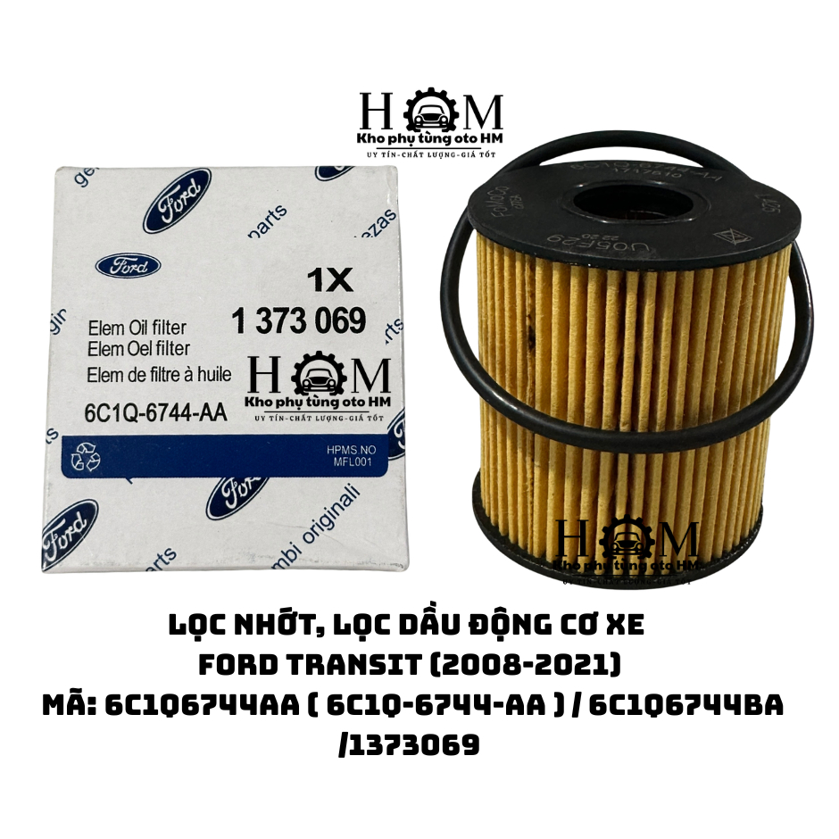 Lọc nhớt, lọc dầu động cơ xe Ford Transit (2008-2021) mã: 6C1Q6744AA ( 6C1Q-6744-AA ) / 6C1Q6744BA /