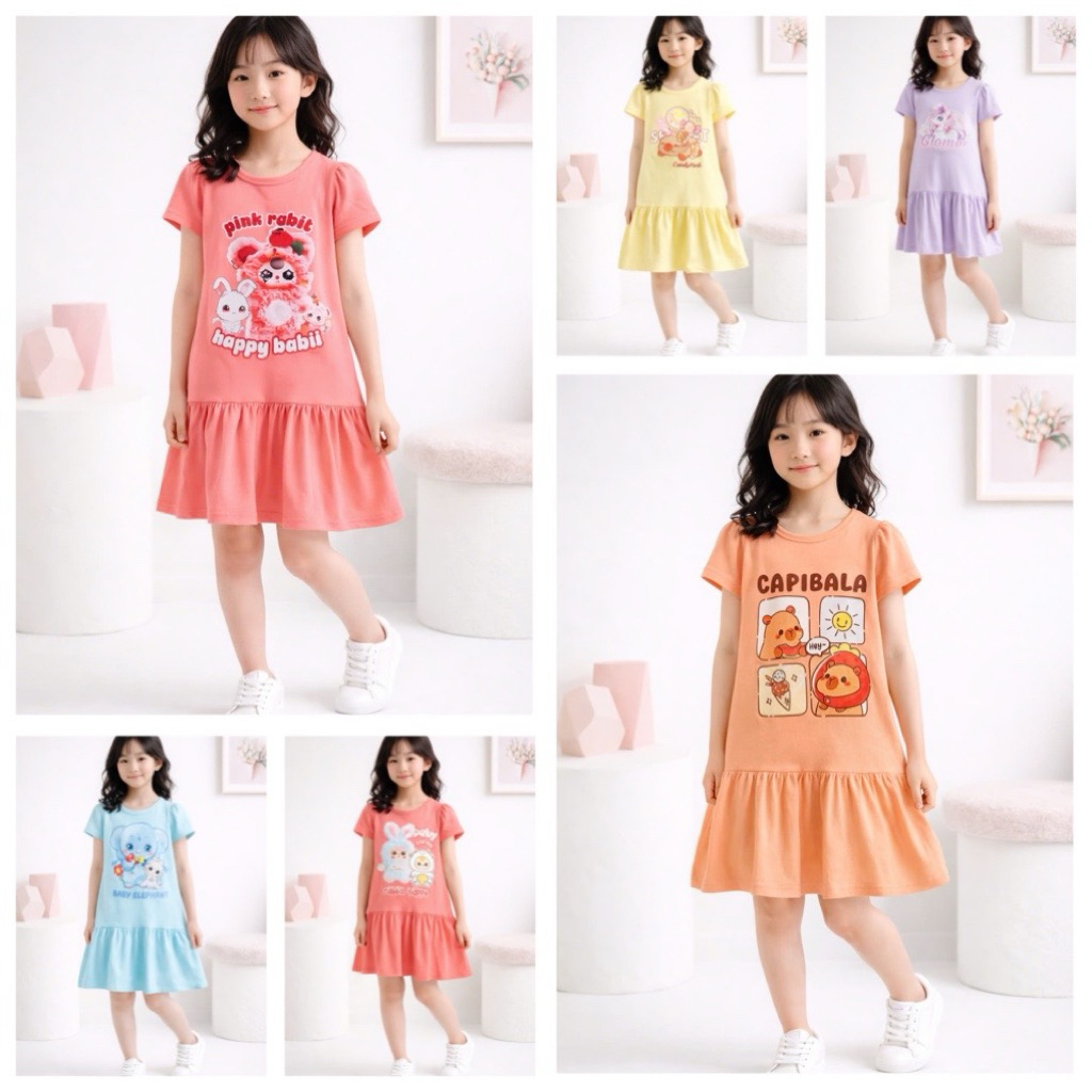 Váy bé gái Janeshop, VÁY Đầm cho bé gái chất thun cotton mềm mát size 12-32kg mã VBG123