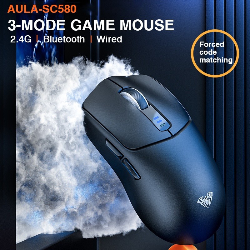 Chuột gaming AULA SC580 - 3 Mode kết nối - 10,000 DPI -Trọng lượng 81 gr pin 500 mAh