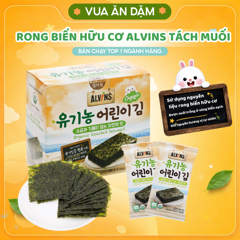 Rong biển hữu cơ tách muối Alvins cho bé 7m+