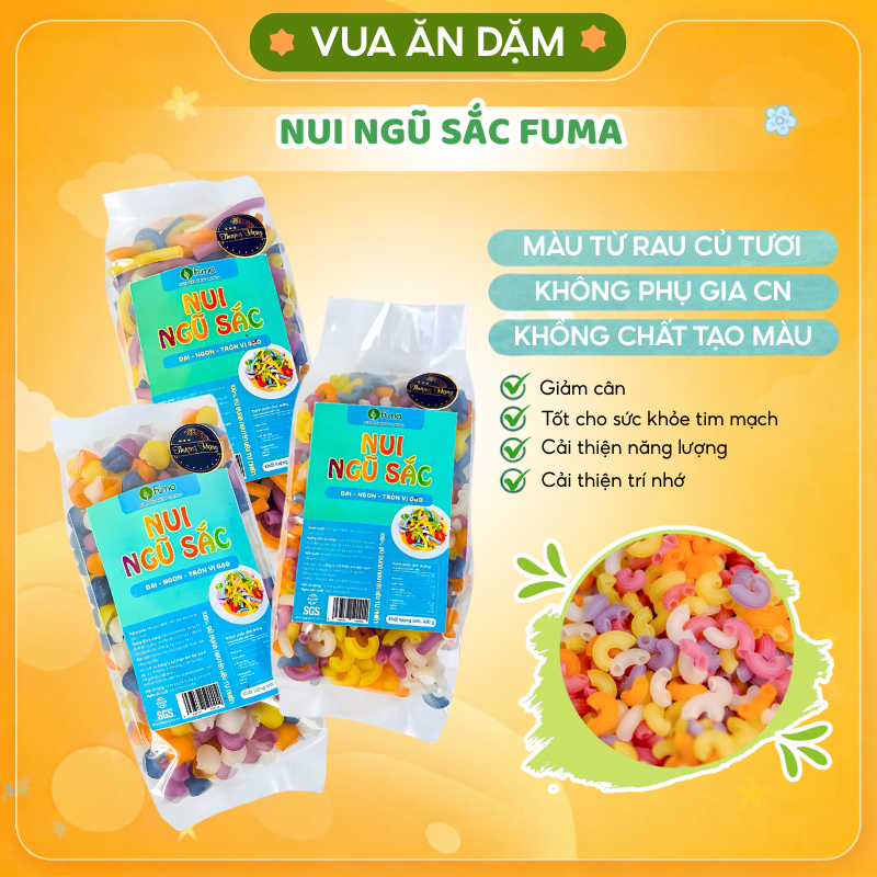 NUI NGŨ SẮC FUMA cho bé Ăn Dặm phù hợp ăn Eatclean từ rau củ quả cho bé 8m