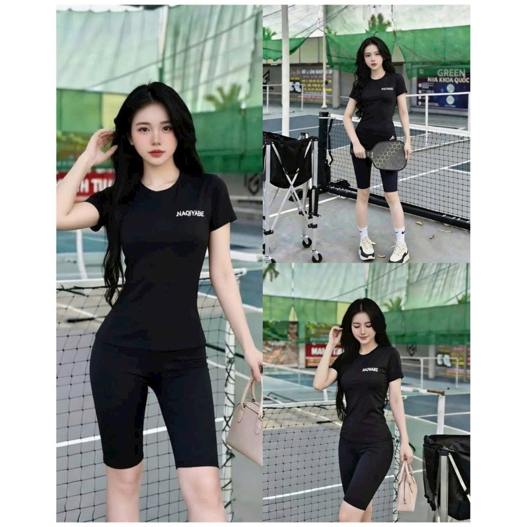 Set bộ lửng tập zumba gym aeorobic hàng đẹp chuẩn fom tặng kèm mút kèm mút