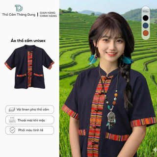 Áo Thổ Cẩm Nam Nữ UNISEX Tay Ngắn - Phong Cách Dân Tộc Form Rộng Thoáng Mát Dễ Phối Đồ Đi Chơi Du Lịch