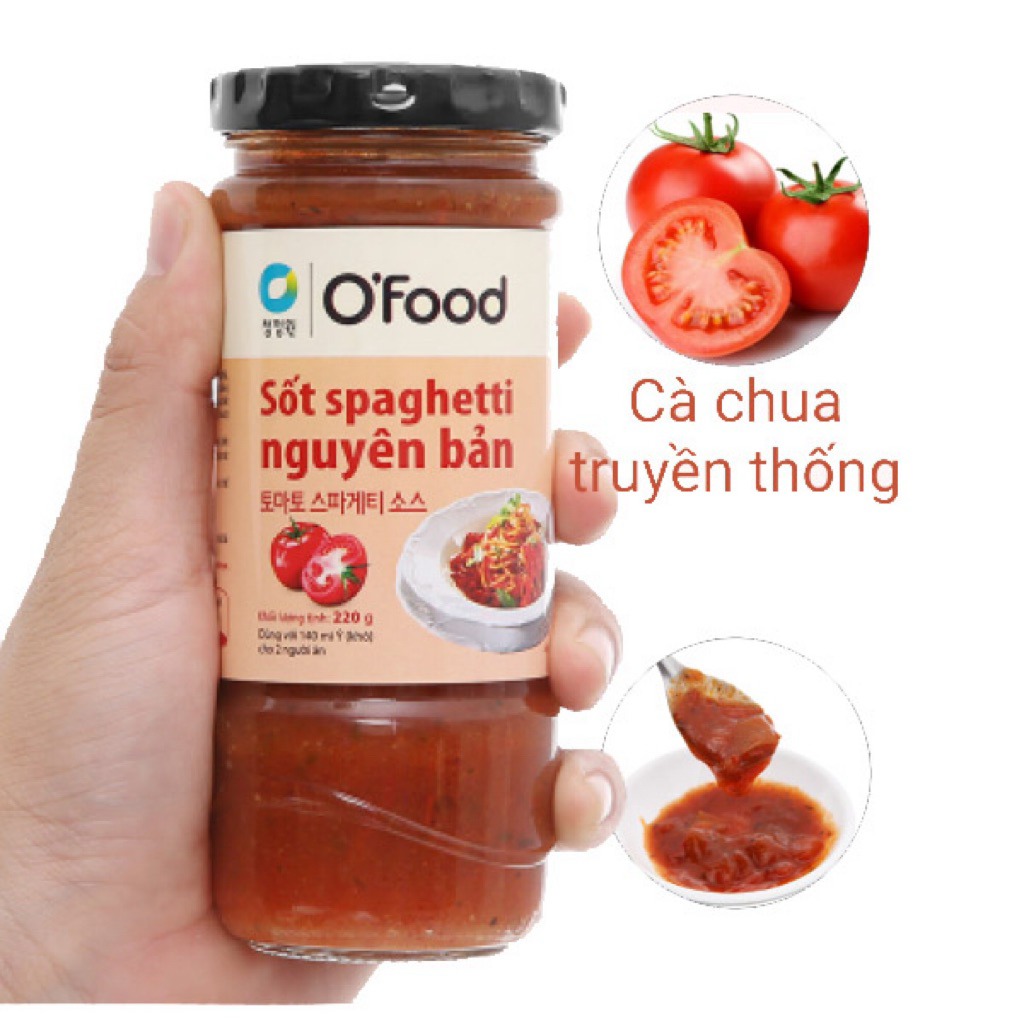 (Date 7/2026) Sốt spaghetti OFood vị nguyên bản chai thuỷ tinh 220gr