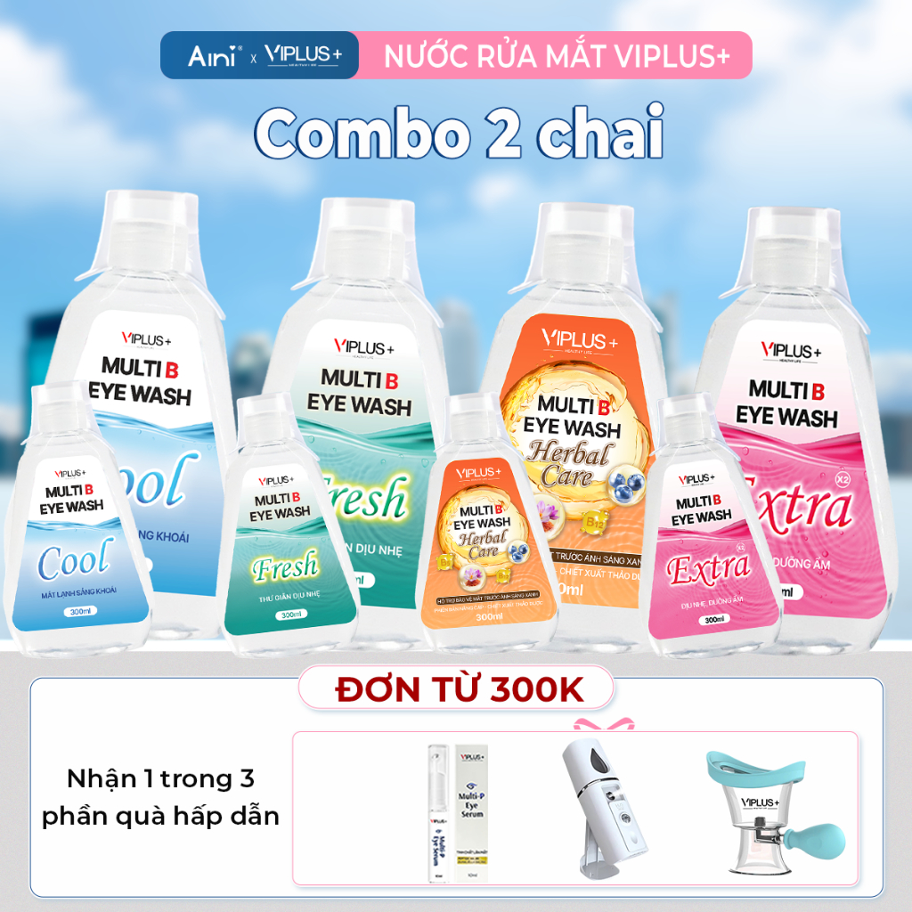 Combo 2 Chai Nước Rửa Mắt Multi B Eye Wash Bổ Sung Độ Ẩm