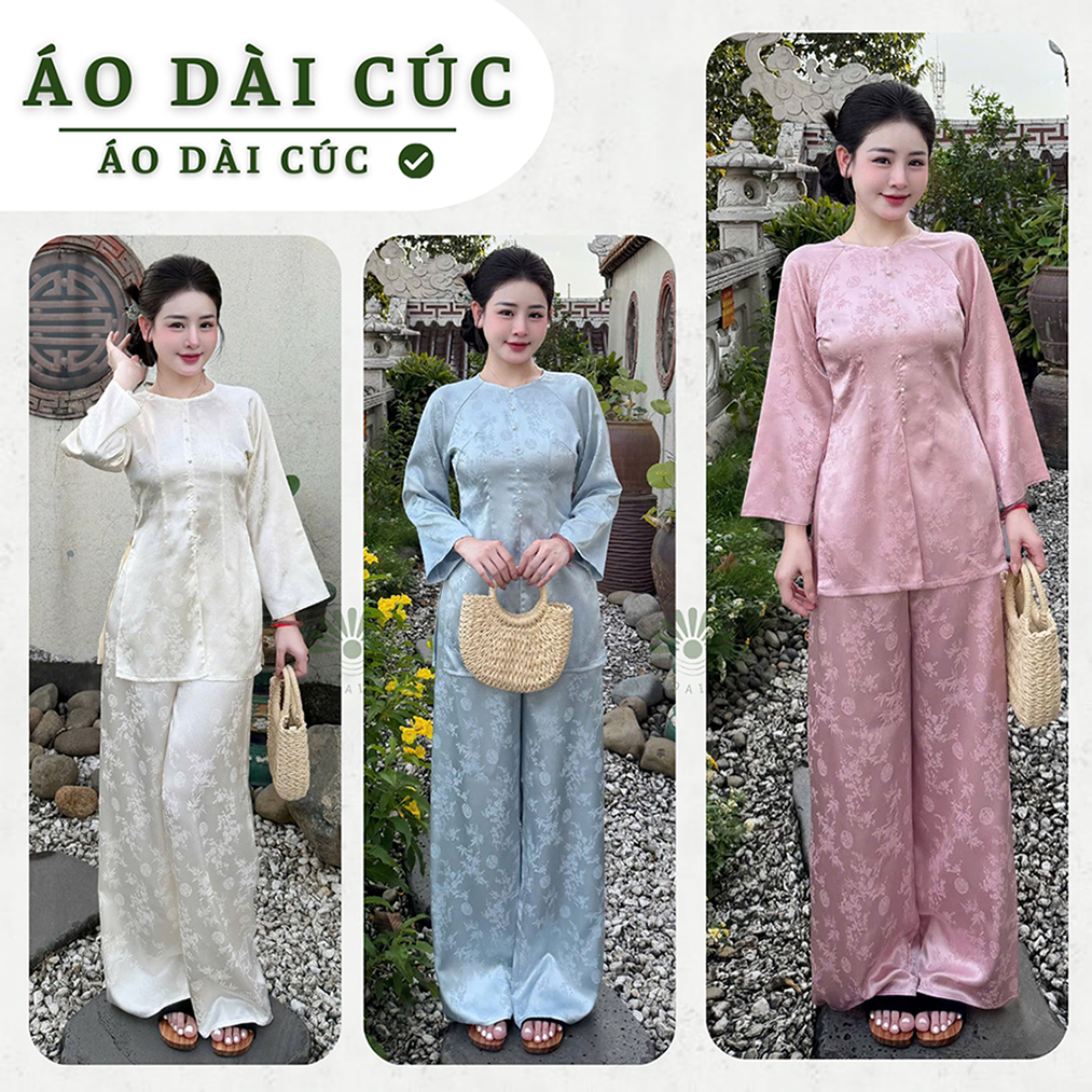 [ SẴN HÀNG] Áo bà ba MỘC NHIÊN, áo pháp phục chất liệu gấm trúc cao cấp - Áo Dài Cúc