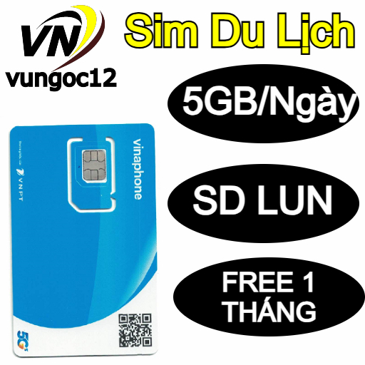 SIM 5G VINAPHONE SIM DU LỊCH TẶNG 5GB/NGÀY TRỌN GÓI 30 NGÀY